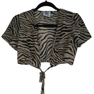 PRINCESS POLLY Tan & Black Striped Top 4